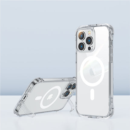 JOYROOM Magnetic case for iPhone 14 Plus armored cover with hooks a transparent – image 2