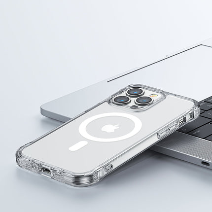JOYROOM Magnetic case for iPhone 14 Plus armored cover with hooks a transparent – image 7