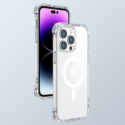 JOYROOM Magnetic case for iPhone 14 Plus armored cover with hooks a transparent – image 9