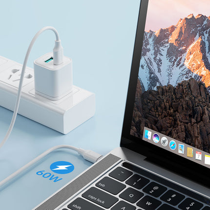 JOYROOM USB-C cable - USB-C 480Mb/s 60W 1m white – image 6