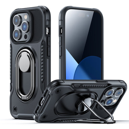 JOYROOM Case for iPhone 14 Pro armored cover with handle ring holder black