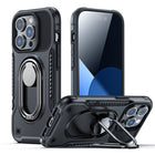 JOYROOM Case for iPhone 14 Pro armored cover with handle ring holder black