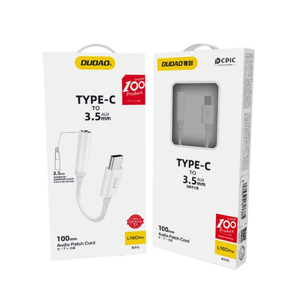 DUDAO Adapter audio adapter for headphones from USB-C to mini jack 3.5 mm white