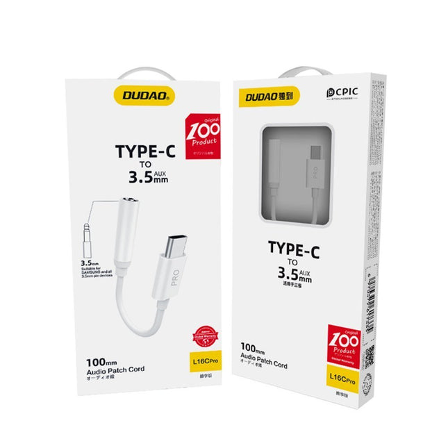 DUDAO Adapter audio adapter for headphones from USB-C to mini jack 3.5 mm white