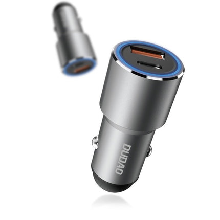 DUDAO USB USB-C PD QC 22.5W gray car charger – image 2