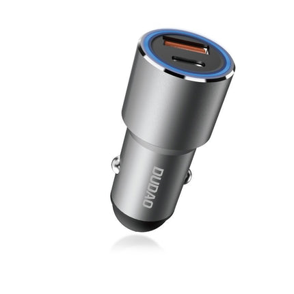 DUDAO USB USB-C PD QC 22.5W gray car charger – image 4