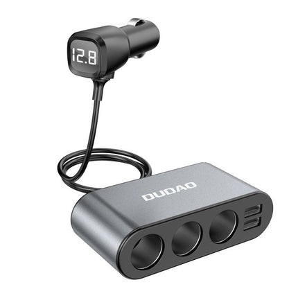 DUDAO Car Charger 2x USB + lighter socket distributor 3x black – image 2