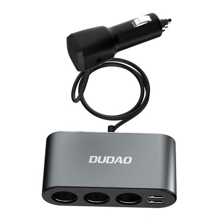DUDAO Car Charger 2x USB + lighter socket distributor 3x black – image 5