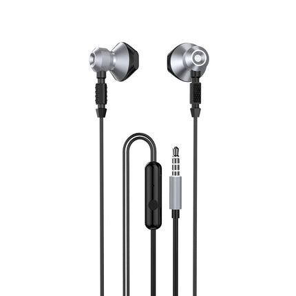 DUDAO Metal wire earphones 3,5 mm mini grey jack