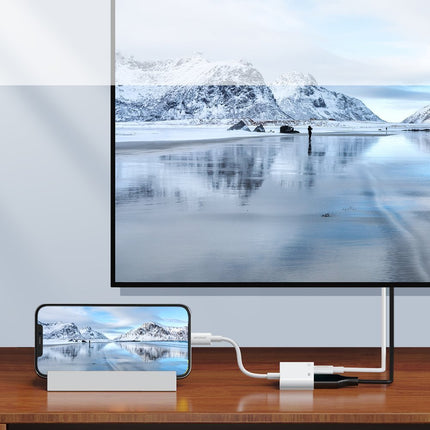 JOYROOM iPhone Lightning to HDMI FullHD + Lightning adapter, white – image 4