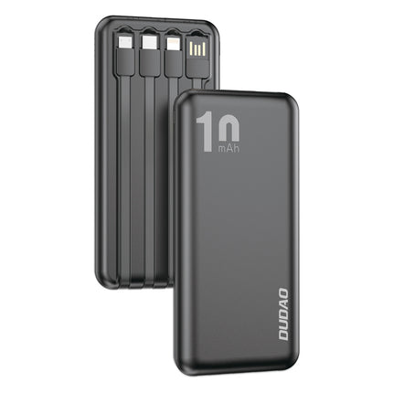 DUDAO Powerbank K6Pro 10000mAh universal with USB-C microUSB Lightning cable, black – image 2