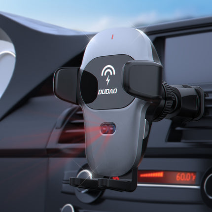 DUDAO Car holder with Qi 15W wireless charger, gray – image 3