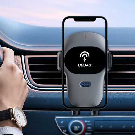 DUDAO Car holder with Qi 15W wireless charger, gray – image 5