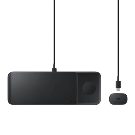SAMSUNG TRIO charging station for Galaxy Watch phones, TWS headphones + black USB-C cable