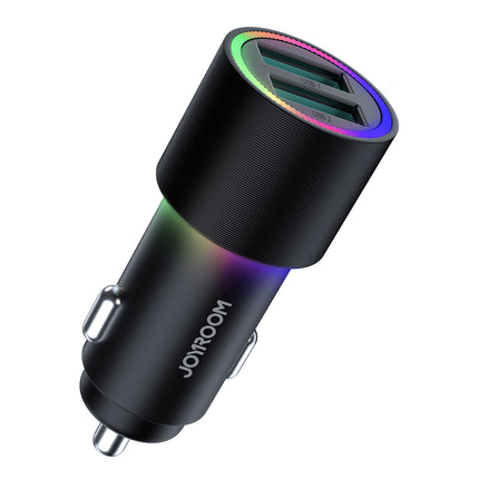 JOYROOM 2x USB car charger with backlight 24W black