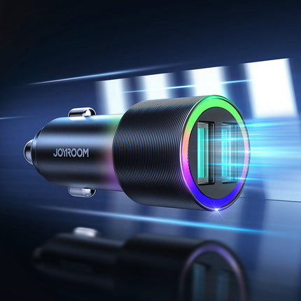 JOYROOM 2x USB car charger with backlight 24W black – image 2