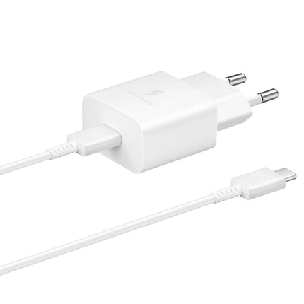 SAMSUNG USB-C 15W PD AFC wall charger + white USB-C cable