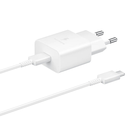 SAMSUNG USB-C 15W PD AFC wall charger + white USB-C cable