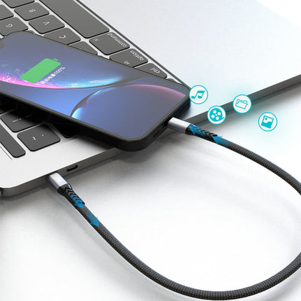DUDAO Short flat cable for iPhone USB-C - Lightning L10P PD 20W 23cm black – image 3