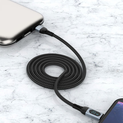 DUDAO iPhone fast charging cable USB-C - Lightning PD 20W 1m black – image 3