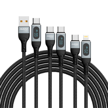 DUDAO iPhone fast charging cable USB-C - Lightning PD 20W 1m black – image 8