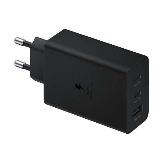 SAMSUNG Mains charger 2x USB-C and 1x USB PPS PD 65W QC 3.0 AFC FCP black