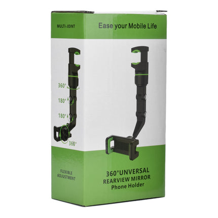 HURTEL Black and green phone holder for smartphone attached to the rearview mirror – image 5
