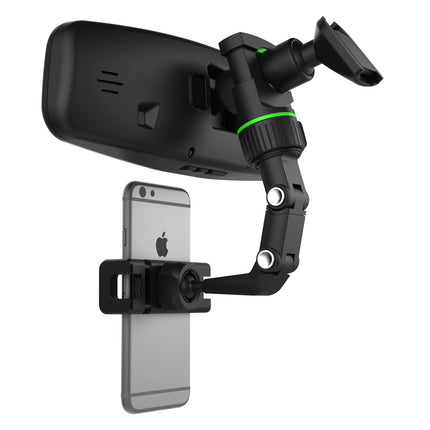 HURTEL Black and green phone holder for smartphone attached to the rearview mirror – image 9