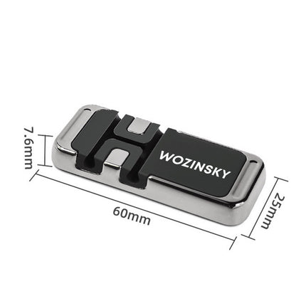 WOZINSKY Self-adhesive magnetic phone holder with cable organizer, black – image 4