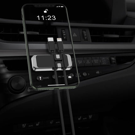 WOZINSKY Self-adhesive magnetic phone holder with cable organizer, black – image 8