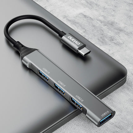 DUDAO HUB splitter adapter from USB-C socket to 4x USB, black, gray – image 3