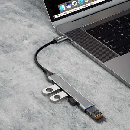 DUDAO HUB splitter adapter from USB-C socket to 4x USB, black, gray – image 5