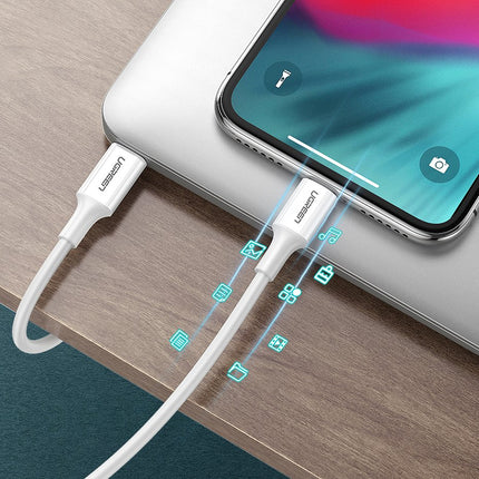 UGREEN Cable for iPhone MFi USB-C - Lightning 20W 3A 1m white – image 8