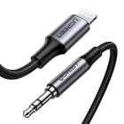 UGREEN AUX audio cable for iPhone MFI Lightning - 3.5 mm mini jack 1 m, gray