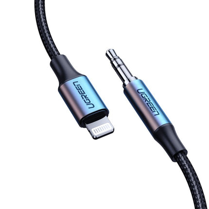 UGREEN AUX audio cable for iPhone MFI Lightning - 3.5 mm mini jack 1 m, gray – image 2