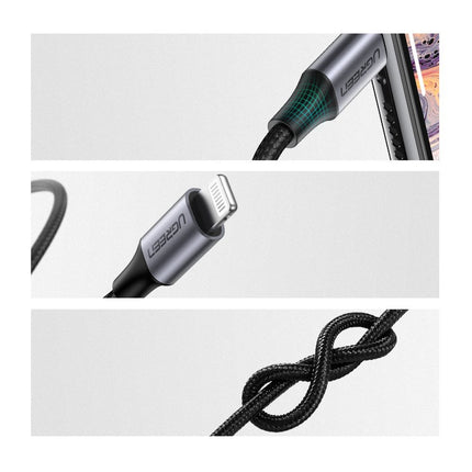 UGREEN AUX audio cable for iPhone MFI Lightning - 3.5 mm mini jack 1 m, gray – image 6