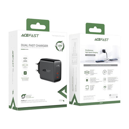 ACEFAST Mains charger 2x USB-C 40W PPS PD QC 3.0 AFC FCP black – image 5