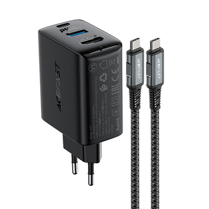 ACEFAST 2in1 Charger with USB-C cable + USB-C - HDMI 4K adapter, black – image 2