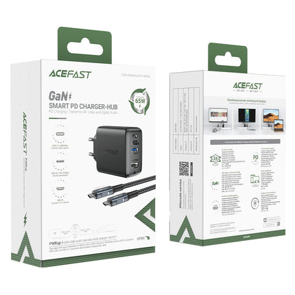 ACEFAST 2in1 Charger with USB-C cable + USB-C - HDMI 4K adapter, black – image 5