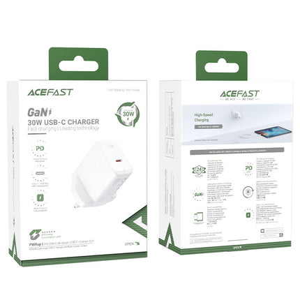 ACEFAST English GaN USB-C charger 30W Q3 3.0 AFC FCP UK plug white – image 5