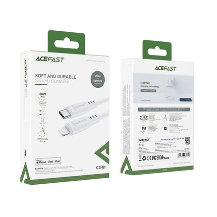 ACEFAST Cable for iPhone MFI USB-C - Lightning 30W 3A 1.2m white – image 5