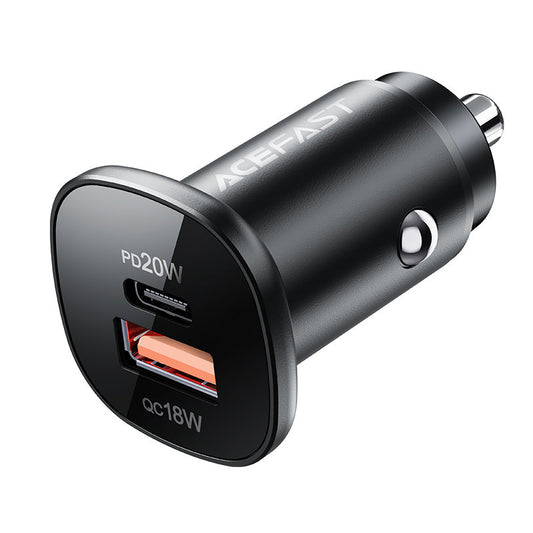 ACEFAST 38W USB-C USB Power Delivery QC 3.0 car charger, black