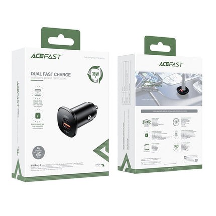 ACEFAST 38W USB-C USB Power Delivery QC 3.0 car charger, black – image 5