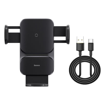 BASEUS Inductive car charger + Wisdom grille phone holder, black – image 7
