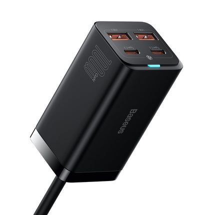 BASEUS Fast universal GaN charger 2x USB-C 2x USB 100W QC 4.0+ AFC black