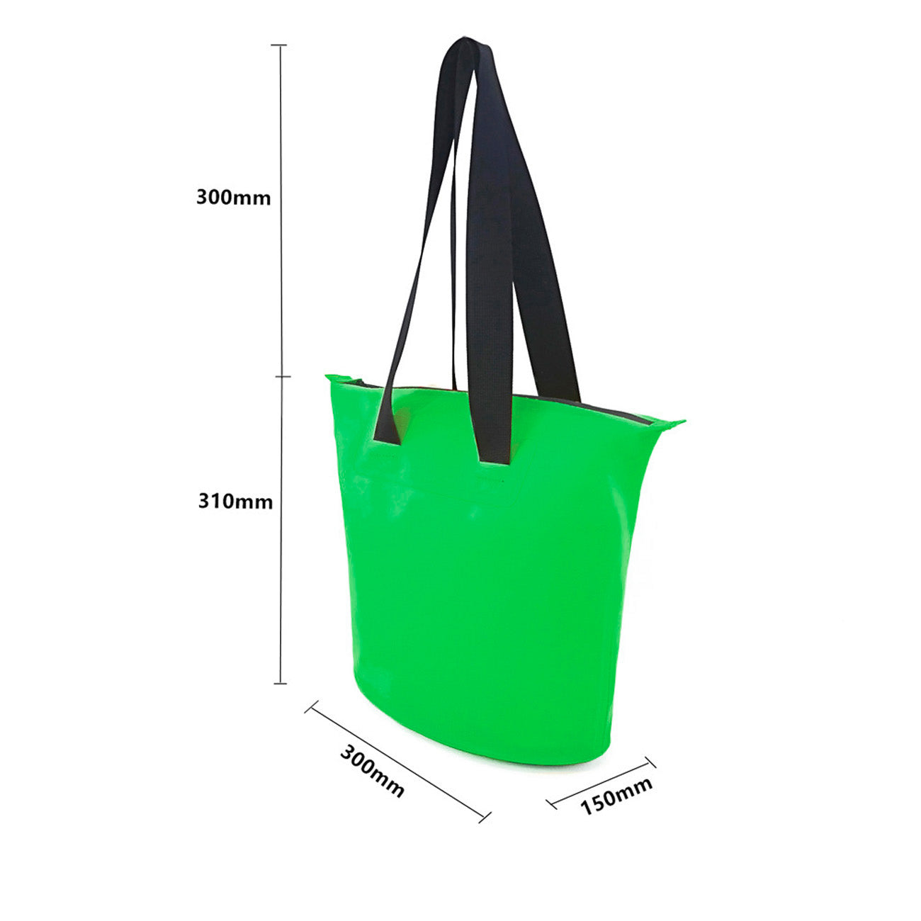 HURTEL Waterproof PVC beach bag with shoulder strap 11L - green – image 2