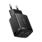 BASEUS Compact 2x USB 10.5W wall charger, black