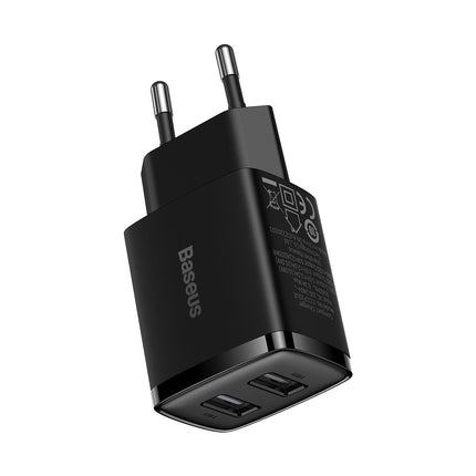 BASEUS Compact 2x USB 10.5W wall charger, black – image 7