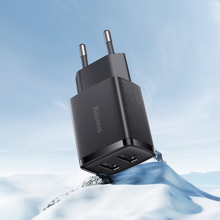 BASEUS Compact 2x USB 10.5W wall charger, black – image 9