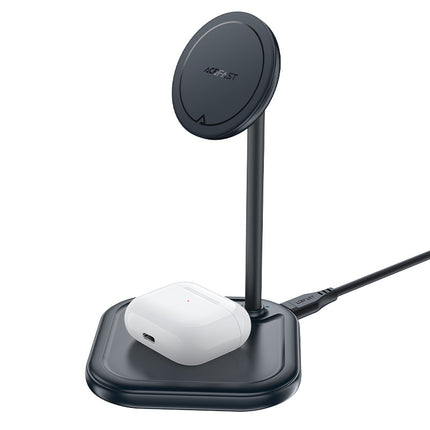 ACEFAST 2in1 Qi 15W wireless charger and stand for iPhone and Apple AirPods E6 black – image 2